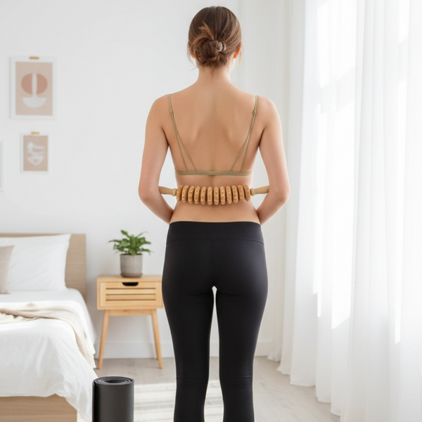 Rouleau en Bois Massage Cellulite Drainage Lymphatique